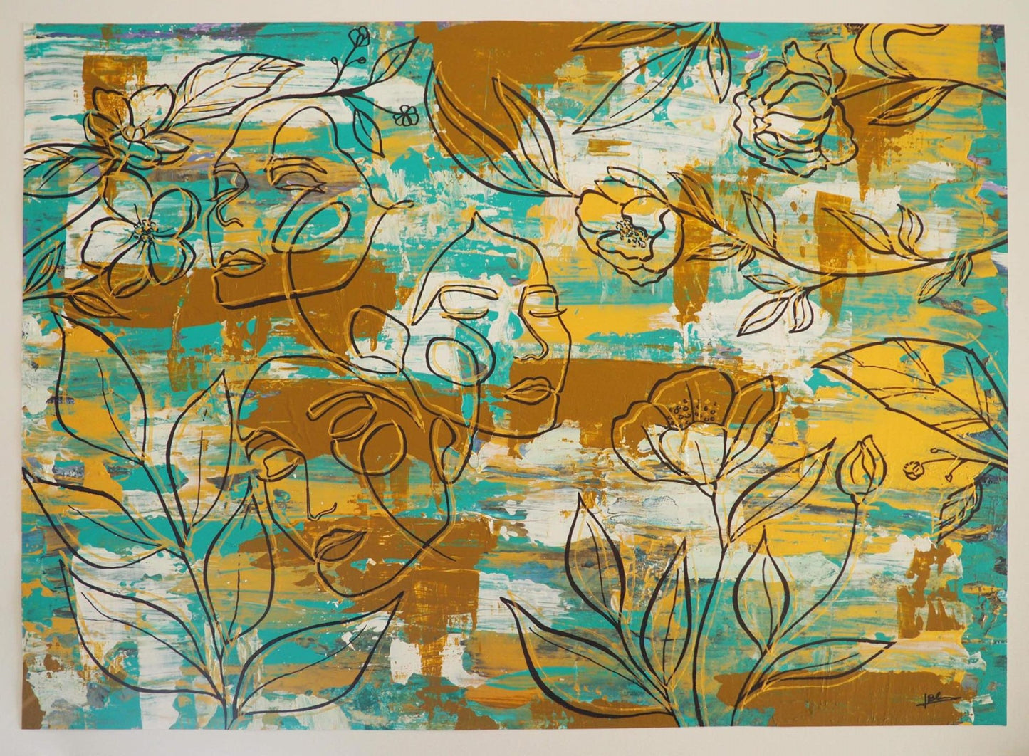 Visages Féminins sur thème floral
